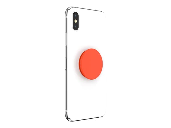 PopSockets Swappable PopGrip - Fingergrep/stativ for mobiltelefon, nettbrett - neonoransje
