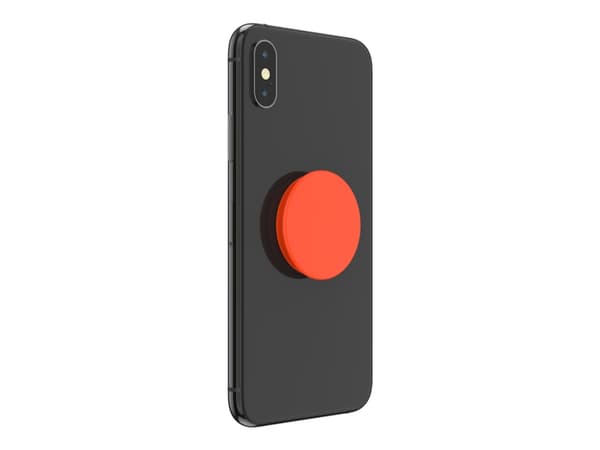 PopSockets Swappable PopGrip - Fingergrep/stativ for mobiltelefon, nettbrett - neonoransje