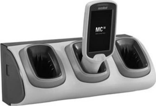 Zebra 3-Slot High Density Non-Locking Cradle - Handhållen laddningsvagga - utgångskontakter: 3 - för Zebra MC18, MC18 Personal Shopper, PS20J Plus; P