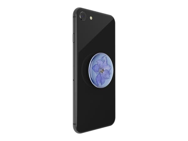 PopSockets Swappable PopGrip - Fingergrepp/vikbart ställ för mobiltelefon, surfplatta - Pressed Flower Larkspur Purple