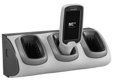 Zebra 3-Slot High Density Locking Cradle - Håndholdt ladeholder - utgangskontakter: 3 - for Zebra MC18, MC18 Personal Shopper, PS20J Plus; Personal S