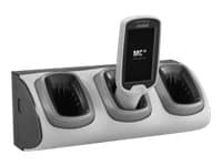 Zebra 3-Slot High Density Locking Cradle - Håndholdt ladeholder - utgangskontakter: 3 - for Zebra MC18, MC18 Personal Shopper, PS20J Plus; Personal S Sort, Grå