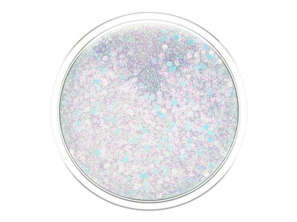 PopSockets Swappable PopGrip - Fingergrepp/vikbart ställ för mobiltelefon - Tidepool Halo White - white glitter floating in liquid Vit