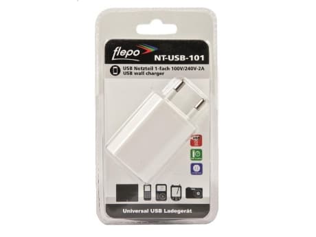 Flepo NT-USB-101, Innendørs, AC, 5 V, 1 A, Hvit