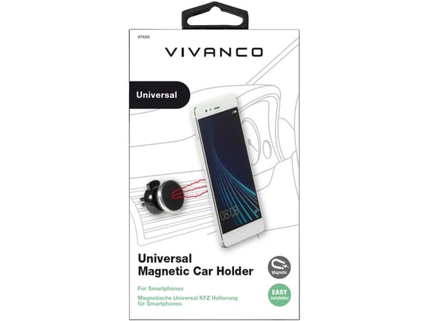 Vivanco 37535, Mobiltelefon / smartphone, Passiv hållare, Bil, Svart, Grå