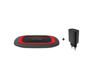 RealPower FreeCharge-10, inomhus, 2 A, Trådlös laddning, Svart, Röd