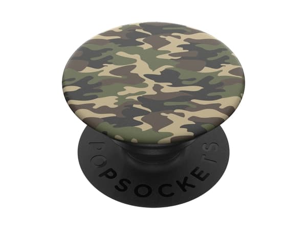 PopSockets PopGrip - Fingergrep/stativ for mobiltelefon - Woodland Camo