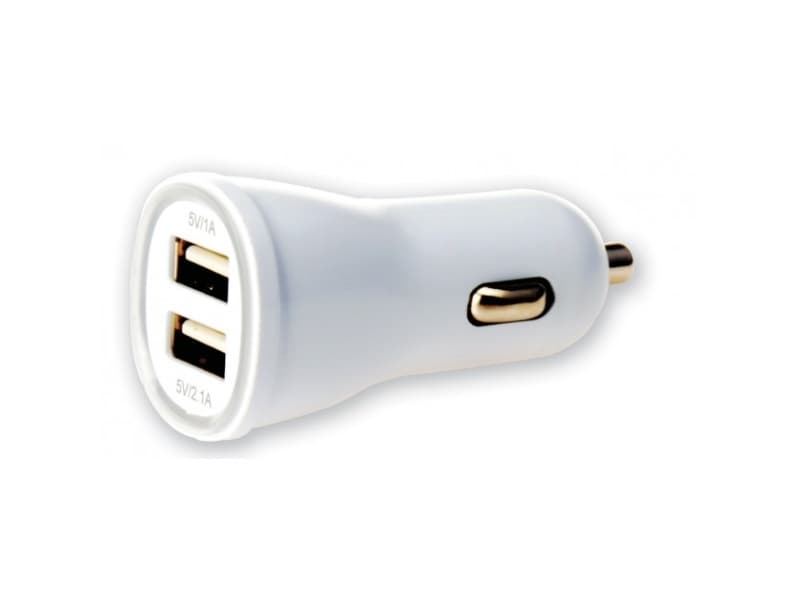 Techly USB - Auto 5V/1A/2.1A Vit Automatisk