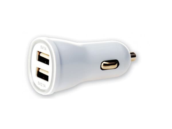 Techly USB - Auto 5V/1A/2.1A, Automatisk, Cigartenner/lighter, 5 V, 2,1 A, Hvit Hvit