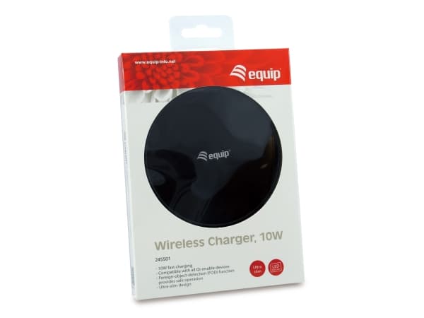 Equip 245501, Innendørs, USB, Trådløs lading, Sort