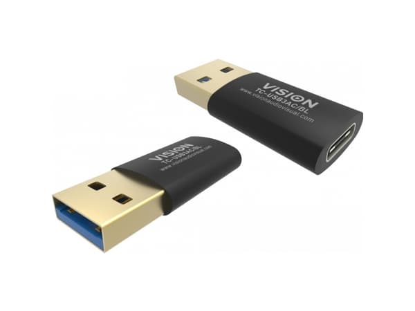 Vision Professional - USB-adapter - USB-type A (hann) til 24 pin USB-C (hunn) - USB 3.0 - svart