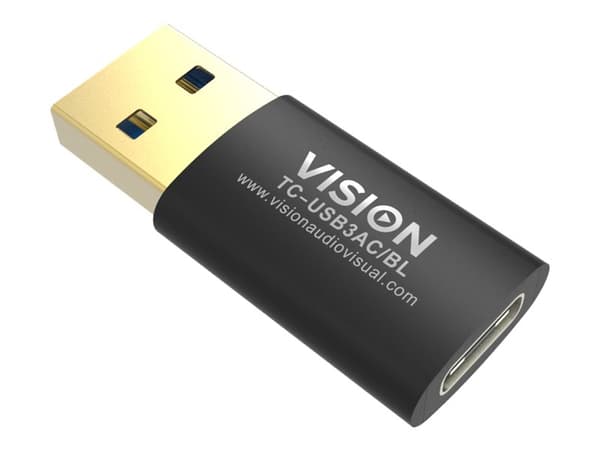 Vision Professional - USB-adapter - USB-type A (hann) til 24 pin USB-C (hunn) - USB 3.0 - svart