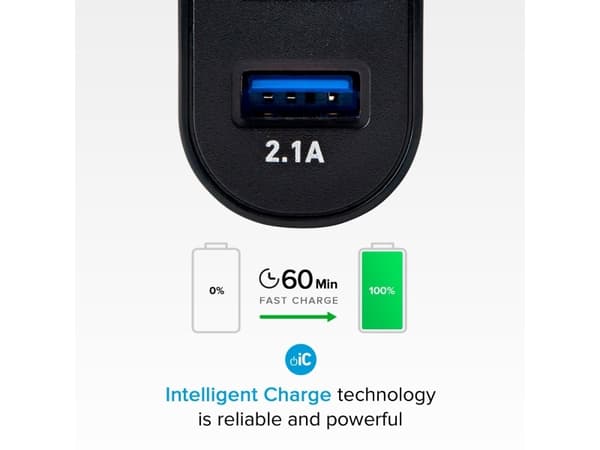 SBS TETR2USB21AFAST, inomhus, AC, 5 V, 2,1 A, Svart
