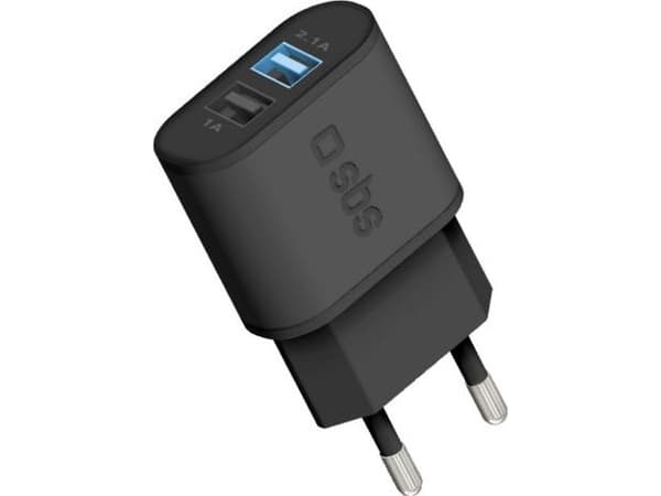 SBS TETR2USB21AFAST, inomhus, AC, 5 V, 2,1 A, Svart