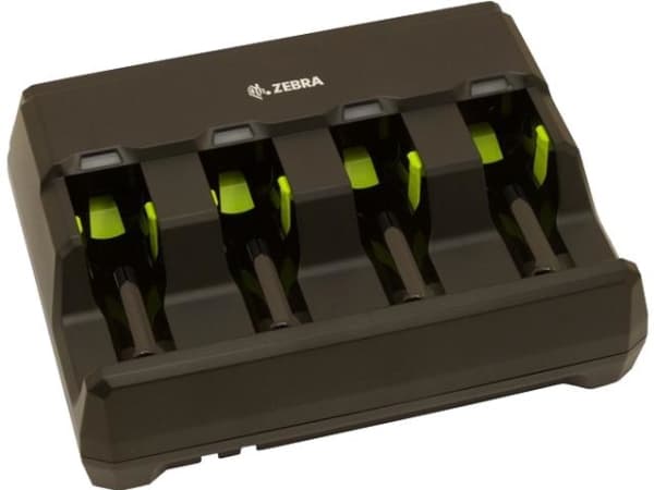Zebra 4-slot battery charger - Batterilader - utgangskontakter: 4 - for P/N: BTRY-36IAB0E-00 Sort
