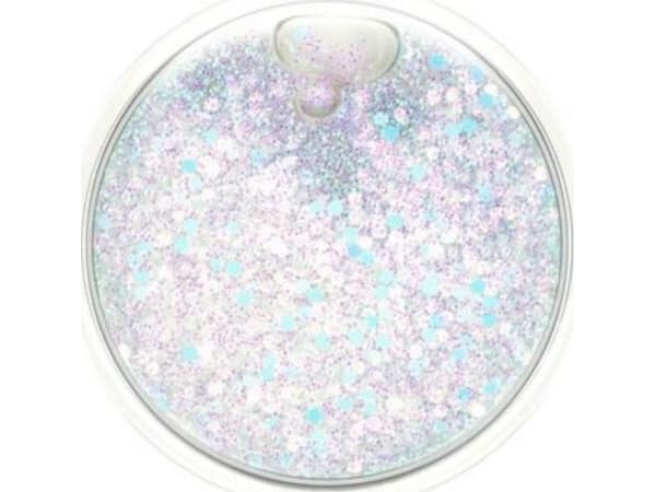 PopSockets Swappable PopGrip - Fingergrep/stativ for mobiltelefon - Tidepool Halo White - hvit glitter som flyter i væske