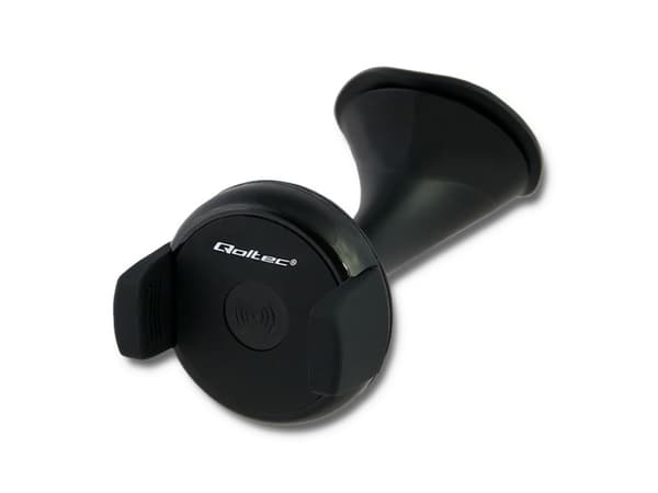 Qoltec Induction - Trådløs ladeholder for bil - 5 watt - 1 A - svart