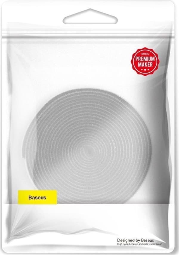 Taśma rzepowa, organisator kabli Baseus Rainbow Circle Borrelås stropper 3m (szary)