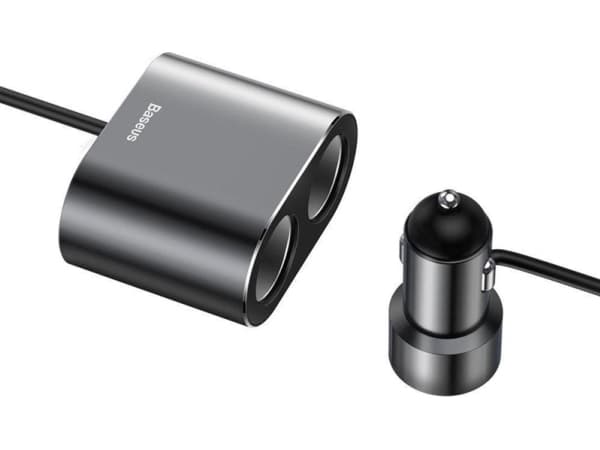 Baseus sigarettenner splitter 2x USB-A 0,60m
