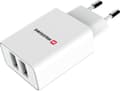 Miniatyrbild 5 av 5: Swissten Travel Smart 2x USB 2.1A biala, inomhus, USB, 5 V, Vit