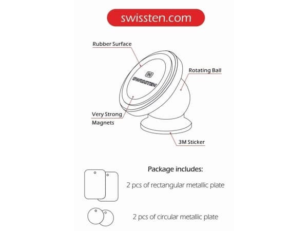 Swissten magnetic mount for phone or GPS (S-GRIP M2)
