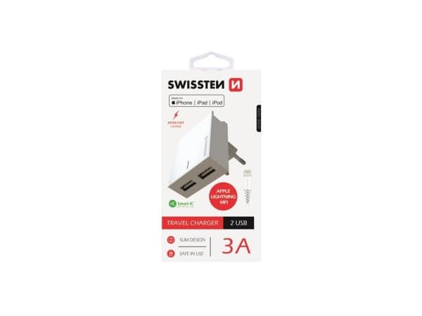 Swissten lader 2x USB-A 3 A (22045000)