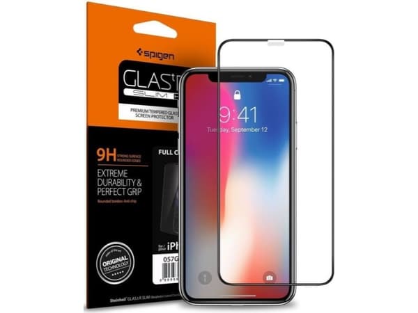 Spigen 063GL25234, Apple, iPhone XS, Musta, Läpinäkyvä, 1 kpl
