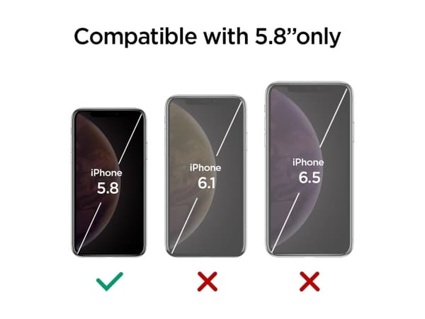 Spigen 063GL25234, Apple, iPhone XS, Musta, Läpinäkyvä, 1 kpl