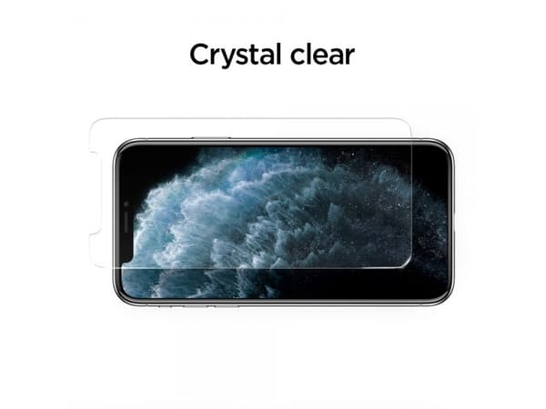 Spigen Align Master Glas tR, Apple, iPhone 11 Pro / XS, Naarmuuntumisenkestävä, Läpinäkyvä, 2 kpl