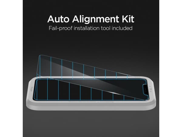 Spigen Align Master Glas tR, Apple, iPhone 11 Pro / XS, Naarmuuntumisenkestävä, Läpinäkyvä, 2 kpl