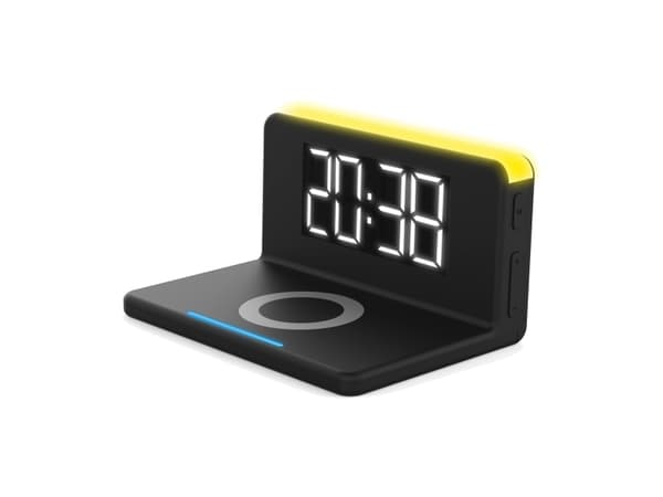 Terratec ChargeAir, Digital vekkerklokke, Rektangel, Sort, Gult, 140 mm, 75 mm, 100 mm