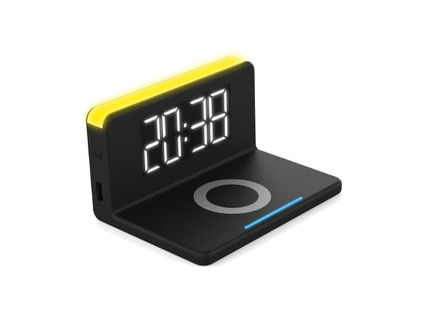 Terratec ChargeAir, Digital vekkerklokke, Rektangel, Sort, Gult, 140 mm, 75 mm, 100 mm