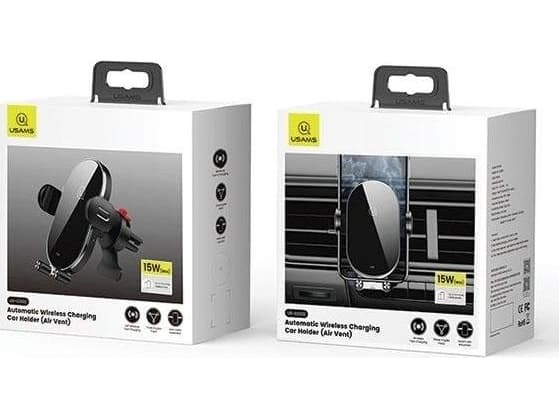 Usams holder USAMS US-CD132 15W Automatic induction holder for ventilation grille black/black CD132ZJ01
