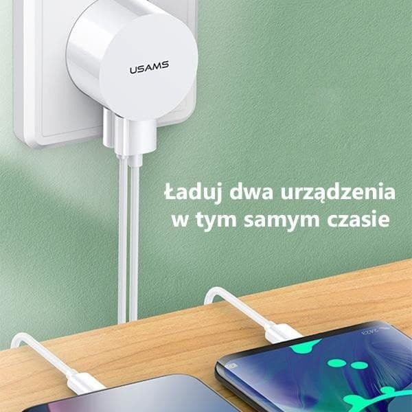 Usams T20 2x USB-A 2.1 A laturi (66164-uniw)