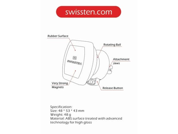 Swissten magnetic mount for phone or GPS (S-GRIP M3)