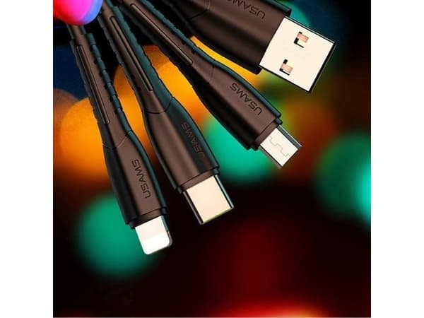 Usams charger USAMS Load. alone. 2xUSB C13 2,1A 3in1 (microUSB/USB-C/lightning) black/black NTU35YTSC13TZ