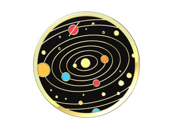 PopSockets Swappable PopGrip - Fingergrepp/vikbart ställ för mobiltelefon - Solar Flare Enamel - solar flare