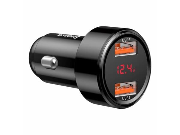 Baseus Magic 2x USB QC 3.0 45W autolaturi (musta)