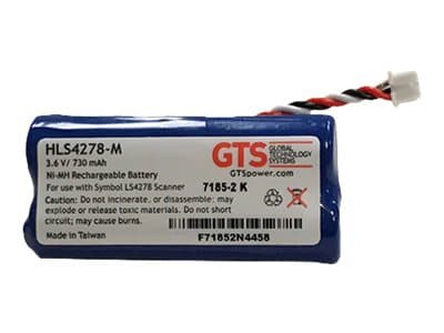 GTS HLS4278-M - Batteri for strekkodeleser (tilsvarer: Symbol BTRY-LS42RAA0E-01, Symbol 82-67705-01) - nikkelmetallhybrid - 730 mAh - for Symbol DS68