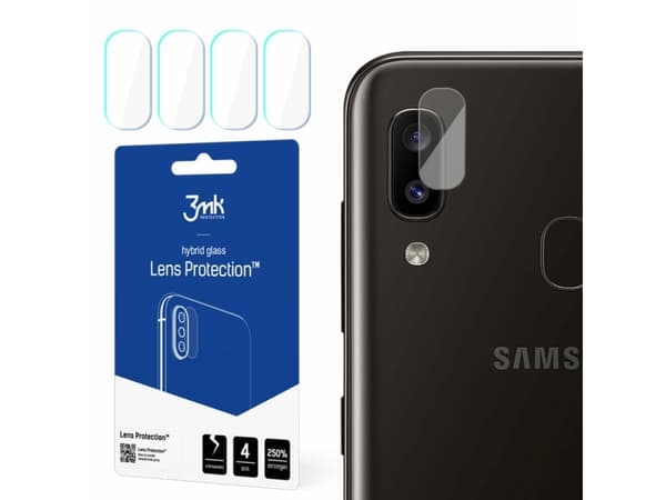 Hybridilasi kameran linssille 4kpl 3MK FlexibleGlass Lens for Galaxy A20e