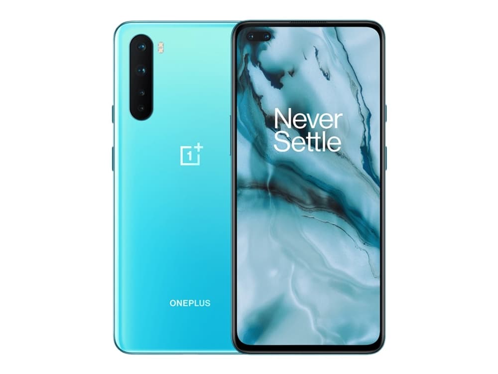 OnePlus Nord - Pekskärmsmobil - dual-SIM - 5G NR - 256 GB - 6.44" - 2400 x 1080 pixlar (408 ppi) - Fluid Amoled - RAM 12 GB - 4x bakre kameror (2x fr