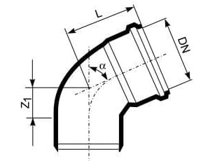Magnaplast Maaperäjätteen mutka 110X45 Harmaa