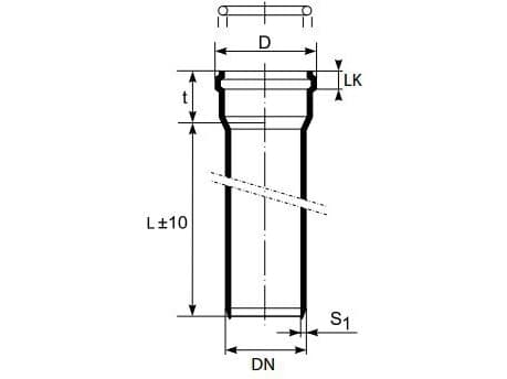 Magnaplast Sisäinen viemäriputki 40mm 1m (10140)