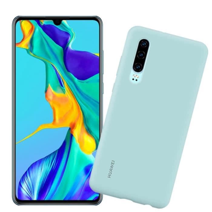 HUAWEI Smartphone P30 Aurora Blue + Sky Blue Cover
