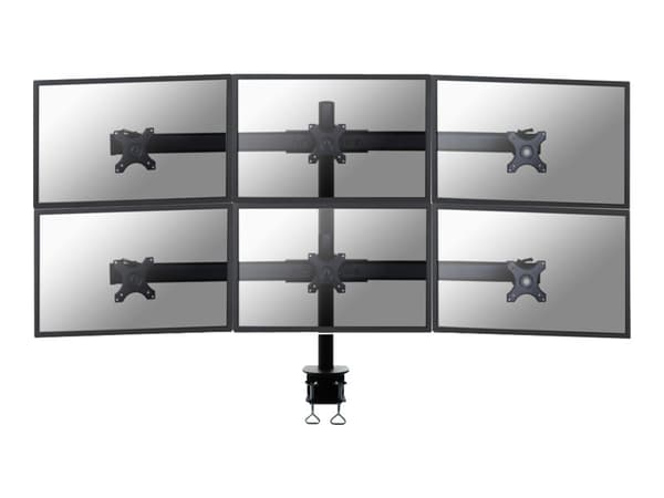 Neomounts FPMA-D700D6 - Monteringssett - full bevegelse - for 6 LCD-skjermer - svart - skjermstørrelse: 19"-27" - klemmemonterbar, skrivebordsmonterb