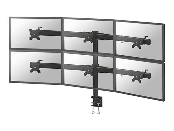 Neomounts FPMA-D700D6 - Monteringssett - full bevegelse - for 6 LCD-skjermer - svart - skjermstørrelse: 19"-27" - klemmemonterbar, skrivebordsmonterb