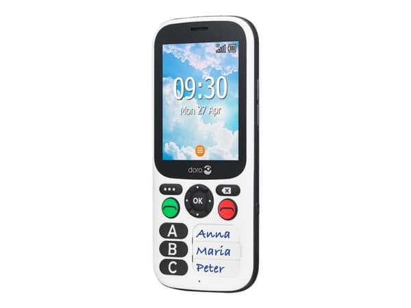 DORO 780X - 4G-telefon - dual-SIM - RAM-minne 512 MB / Internminne 4 GB - microSD-kortplats - 320 x 240 pixlar - svart, vit