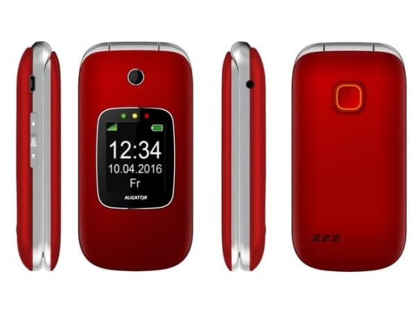 Aligator V650, Flip, Ett SIM-kort, 6,1 cm (2.4"), 1,3 MP, 1000 mAh, Röd, Silver Röd, Silver