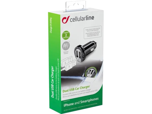 Cellularline 8018080203237, Automatisk, Cigartenner/lighter, 5 V, Sort