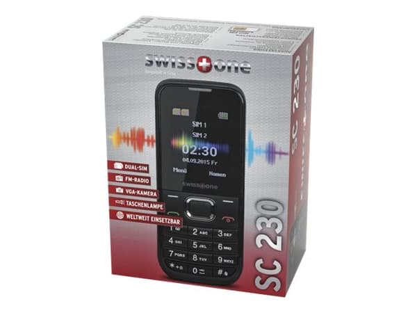 Swisstone SC 230 - Funksjonstelefon - dobbelt-SIM - microSD slot - rear camera 0,3 MP - svart